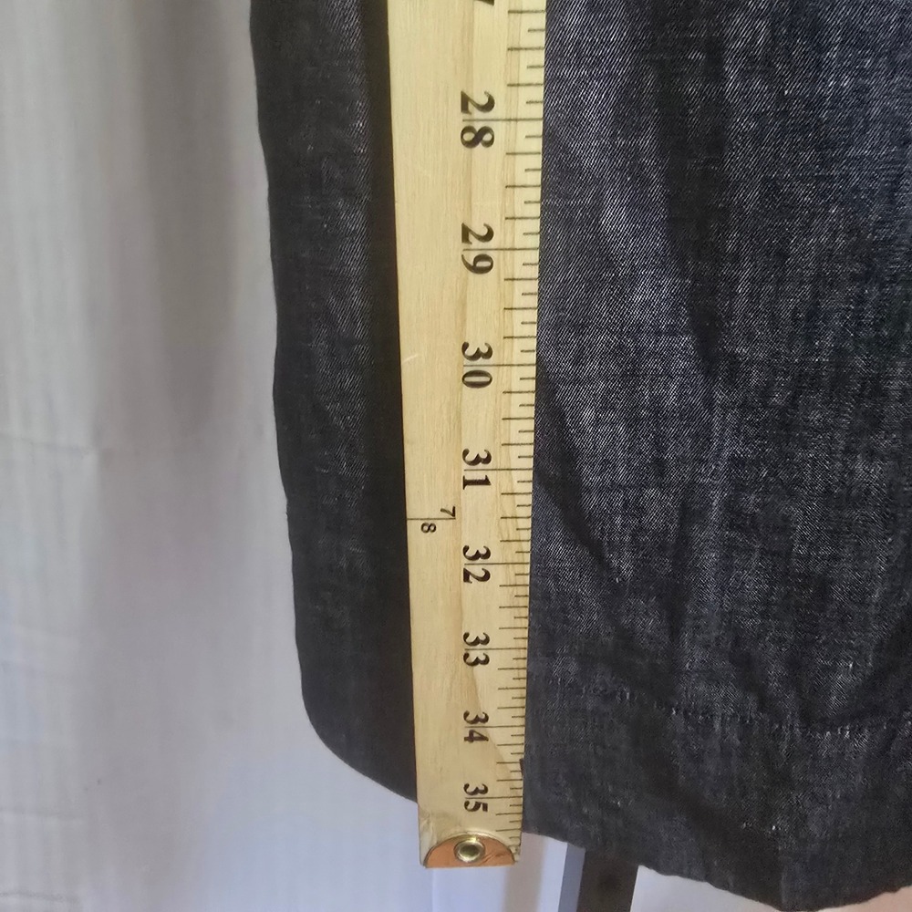 Weekend Max Mara Embellished Linen Shift Dress Gray Size 4 Beaded Neckline - Picture 8 of 11